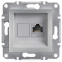 Розетка компьютерная RJ45 cat5e UTP Schneider Electric Asfora Алюминий EPH4300161 Розетка компьютерная RJ45 cat5e UTP Schneider Electric Asfora Алюминий EPH4300161